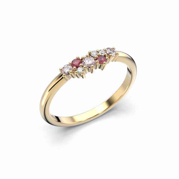 Festive Nadja Pink timanttisormus 0,03 ct keltakulta - Muut timanttisormukset - 14-650-018P-KK-150 - 1