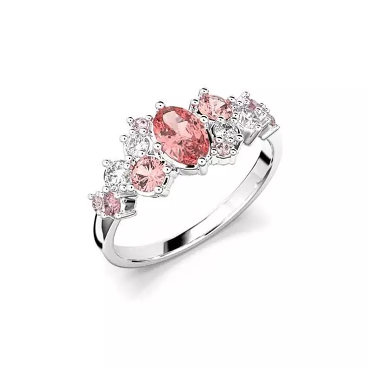 Festive Natasha Pink timanttivärikivisormus 0,16 ct valkokulta - Muut timanttisormukset - 610-100P-VK - 1