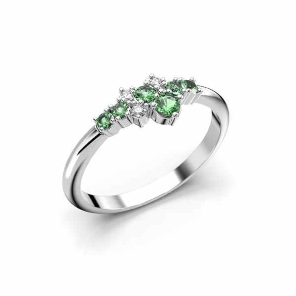 Festive Nelly Green timanttisormus 0,03 ct valkokulta - Muut timanttisormukset - 14-609-019G-VK-150 - 1