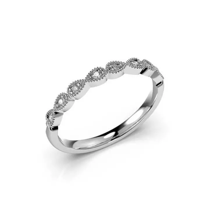 Festive Olga timanttisormus 0,08 ct valkokulta - Rivitimanttisormukset - 593-008-VK - 4