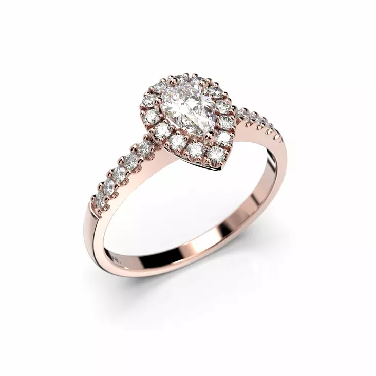 Festive Penelope timanttisomus 0,53 ct - Punakultasormukset - 14-641-053-PK-150 - 1