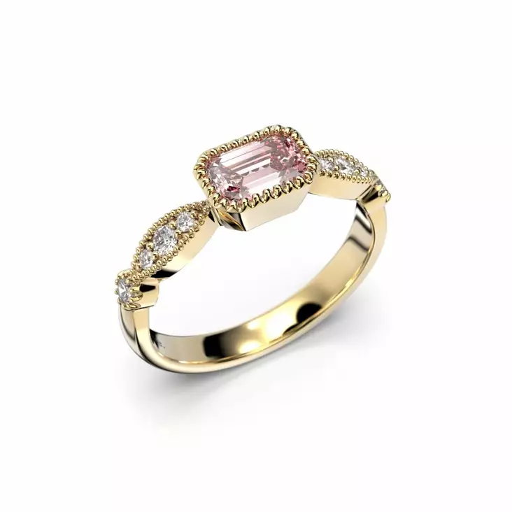 Festive Rosette Petite timanttimorganiittisormus 0,16 ct keltakulta - Muut timanttisormukset - 653-066-KK - 1