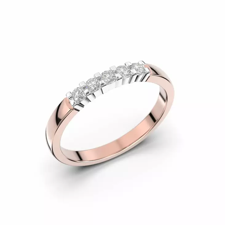 Festive Sophia timanttisormus 0,15 ct punakulta - Rivitimanttisormukset - 14-355-015-PV-150 - 1