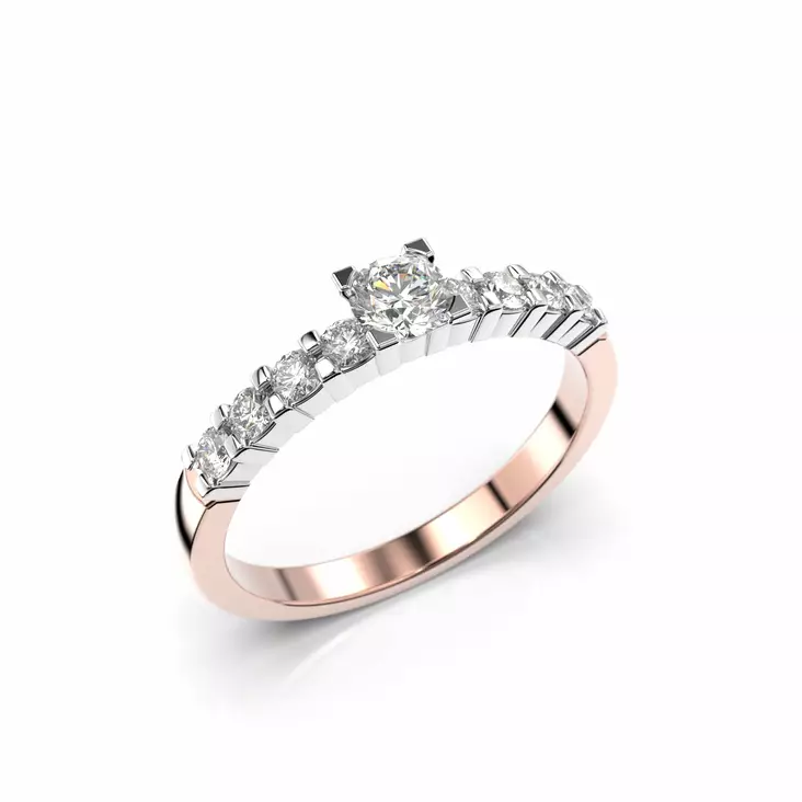 Festive Sophia timanttisormus keskivikellä 0,45 ct punakulta - Sivukivisormukset - 14-355-045-PV-150 - 1