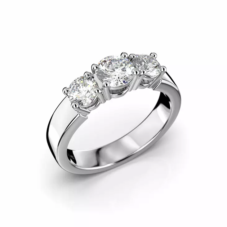 Festive Timanttisormus Trilogy Trend 1,00 ct - Sivukivisormukset - 14-445-100F-VK-150 - 1