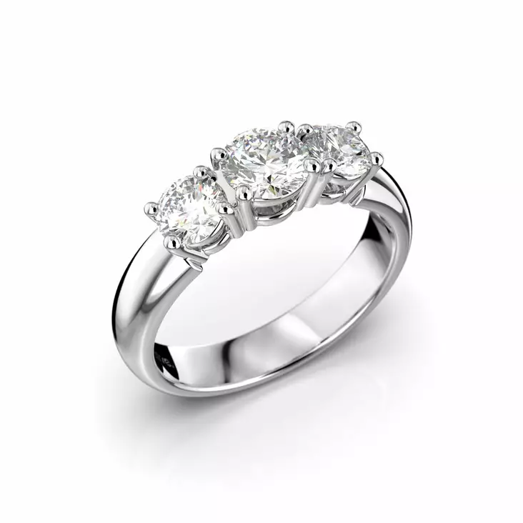 Festive Trilogy Soft timanttisormus 1,02 ct - Sivukivisormukset - 14-445-100P-VK-150 - 1
