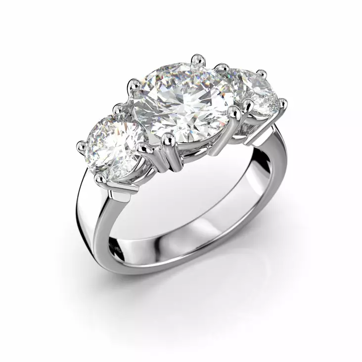 Festive Trilogy Trend timanttisormus 3,40 ct - Sivukivisormukset - 14-445-340F-VK-150 - 1
