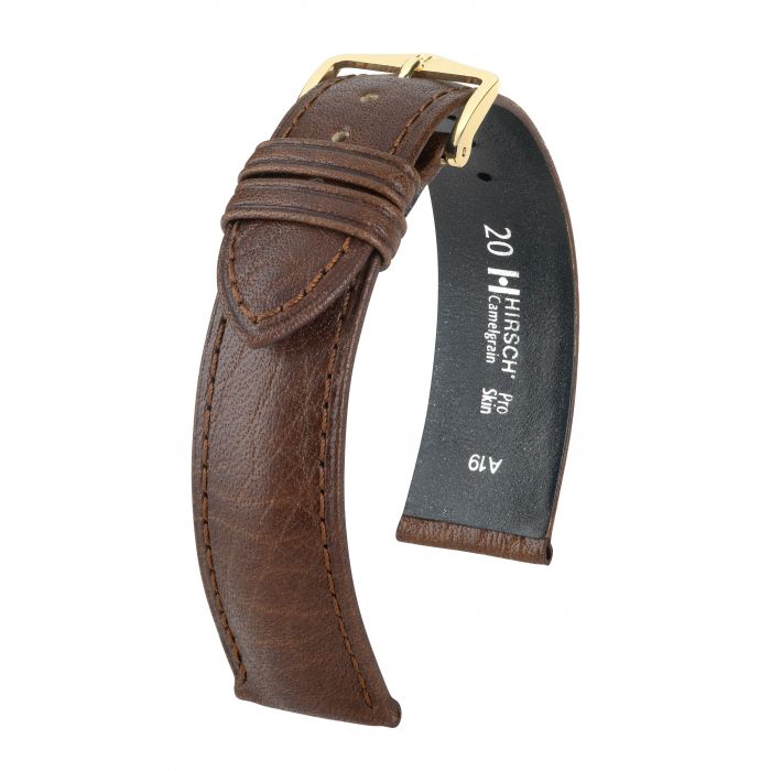 Hirsch Camelgrain NQR M 10 mm ruskea nahkaranneke - Kellon rannekkeet - 01009115-1-10 - 1