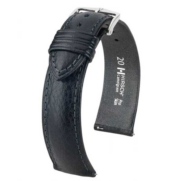Hirsch Camelgrain Nahkaranneke musta XL - Kellon rannekkeet - 01009250-2-20 - 1