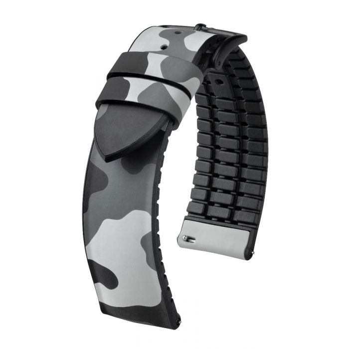 Hirsch John kellonranneke harmaa/musta L 20 mm - Kellon rannekkeet - 0925088030-5-20 - 1