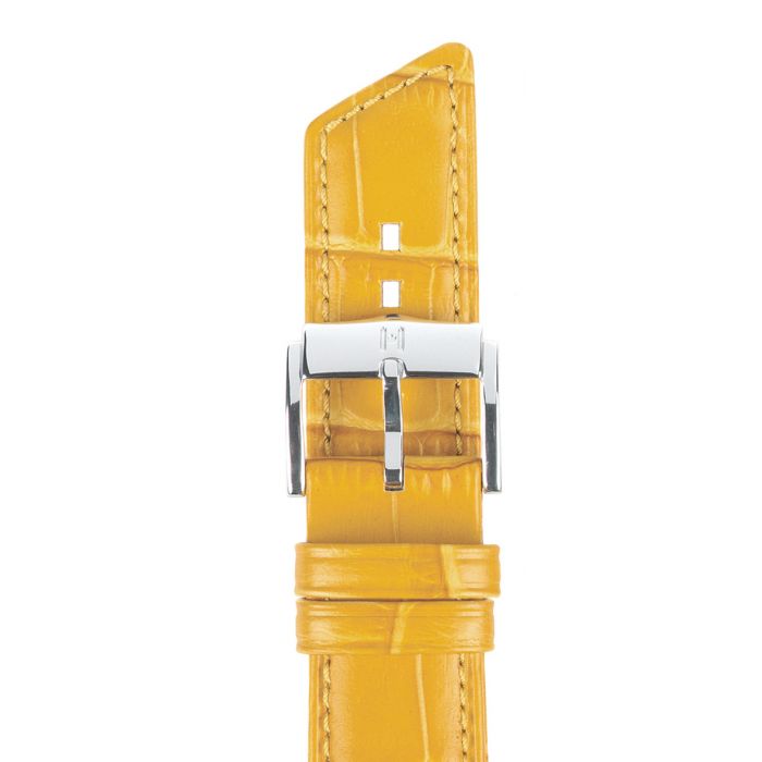 Hirsch Princess nahkaranneke keltainen M 20 mm - Kellon rannekkeet - 02628173-2-20 - 1
