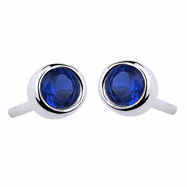 Hopeakorvakorut tummansininen zirkonia 5 mm - Hopeakorut - HME400 - 1