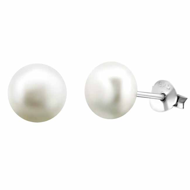 Hopeiset helmikorvakorut 7 mm - Hopeakorut - HME080 - 1