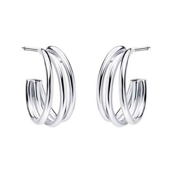 Hopeiset rengaskorvakorut kolme kaarta - Hopeakorut - HME570 - 1