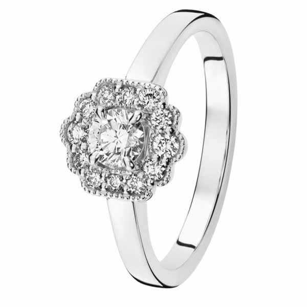 Kohinoor Aino timanttisormus valkotopaasi 033-508V-18 - Halosormukset - 033-508V-18-150 - 1