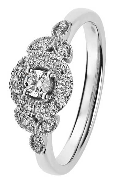 Kohinoor Clara Queen timanttisormus 033-269V-22 - Halosormukset - 033-269V-22-150 - 1