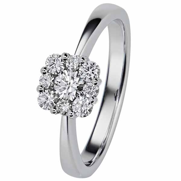 Kohinoor Dahlia timanttisormus 033-233V-39 - Halosormukset - 033-233V-39-150 - 1