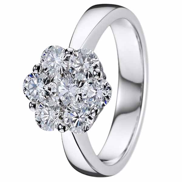 Kohinoor Dahlia timanttisormus 933-233V-114B4 - Halosormukset - 933-233V-114B4-150 - 1