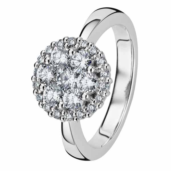 Kohinoor Dahlia timanttisormus 934-233V-100B3 - Halosormukset - 934-233V-100B3-150 - 1