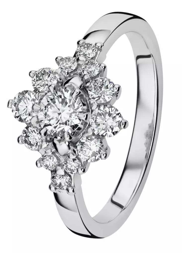 Kohinoor Josefina timanttisormus 933-100V-82B3 0,82 ct - Halosormukset - 933-100V-82B3-150 - 1