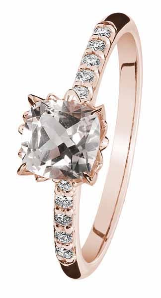 Kohinoor Rosa timanttisormus 933-260P-10-CUSH - Sivukivisormukset - 933-260P-10-C-150 - 1