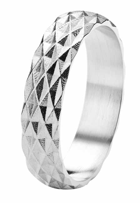 Kohinoor Rytmi Ruutu kihlasormus valkokulta 5 mm 003-632V - Valkokultasormukset - 003-632V-170 - 1