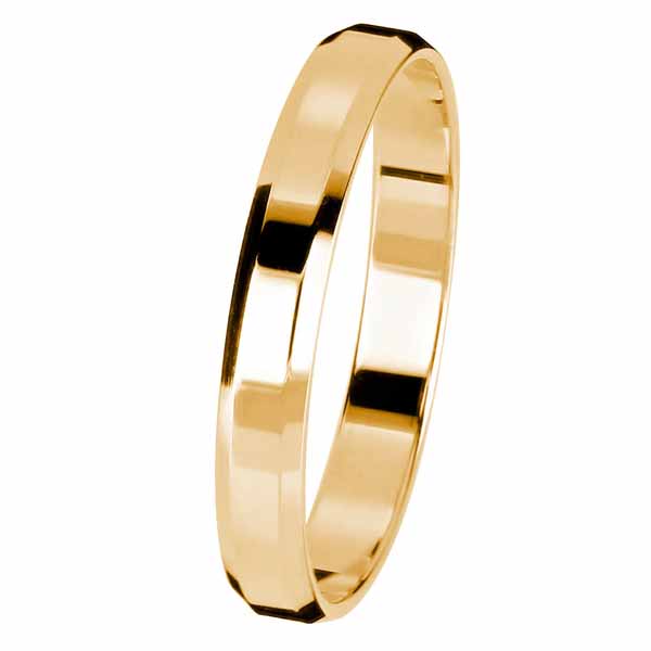 Kohinoor keltakultainen kihlasormus viisteflakka 3 mm 003-613 - Keltakultasormukset - 003-613-170 - 1