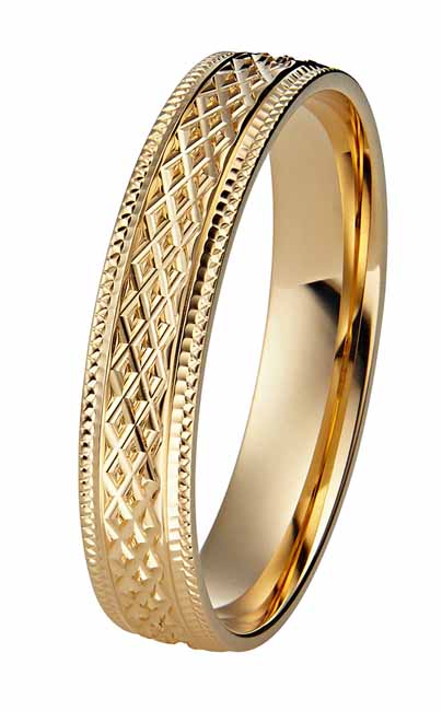 Kohinoor timanttileikattu kihlasormus keltakulta 4 mm 003-622 - Keltakultasormukset - 003-622-150 - 1