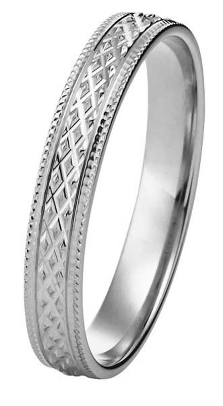 Kohinoor timanttileikattu kihlasormus valkokulta 3 mm 003-621V - Valkokultasormukset - 003-621V-150 - 1