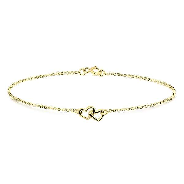 Kullattu hopeinen rannekoru sydämet - Hopeakorut - HMB010 - 1