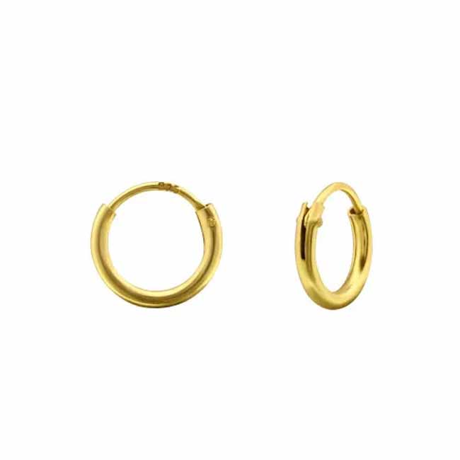 Kullatut hopeakorvarenkaat 1,2 mm - Hopeakorut - HME410 - 1