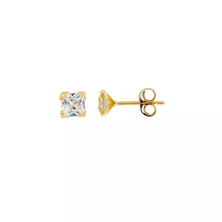 Kultakorvakorut neliö zirkonia 3 mm - Kultakorut - HME910 - 1