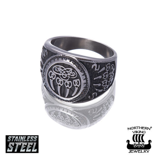 Northern Viking Jewelry Karhun Käpälä sormus NVJSO023 - Terässormukset - NVJSO023-190 - 1