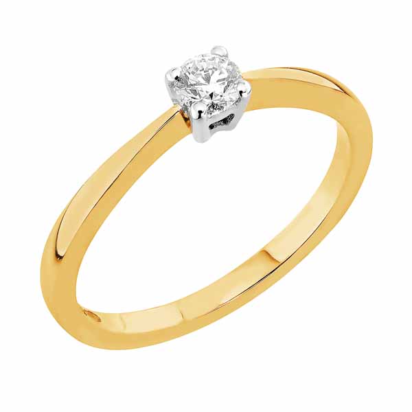 Sandberg Aamukaste timanttisormus A-50 0,14 ct - Solitaire sormukset - A-50-14K-150 - 2
