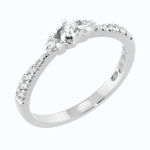 Sandberg Aurinkotuuli Timanttisormus 0,24 ct V-419w - Sivukivisormukset - V-419w-150 - 1