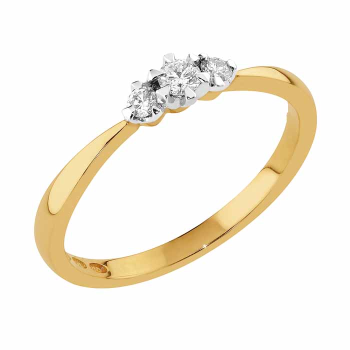 Sandberg Aurinkotuuli V-409 0,14 ct - Sivukivisormukset - V-409-18K-150 - 2