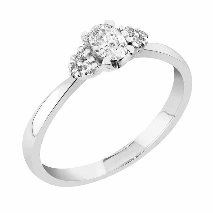 Sandberg Aurinkotuuli V-412w 0,27 ct - Sivukivisormukset - V-412w-14K-170 - 1