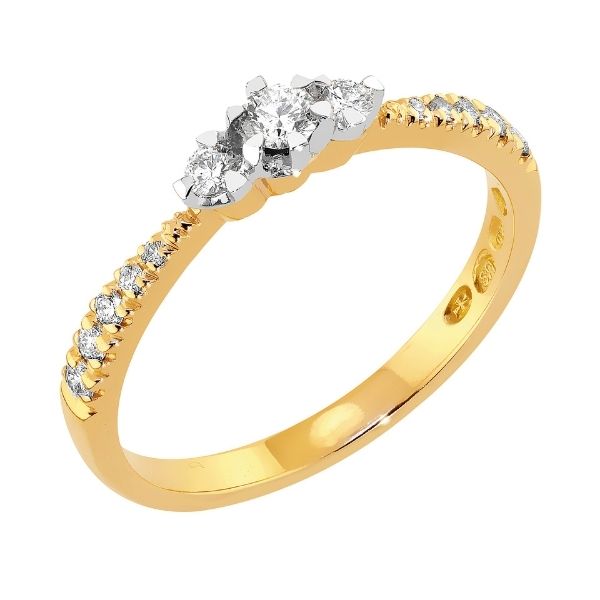 Sandberg Aurinkotuuli timanttisormus 0,24 ct V-419yw - Sivukivisormukset - V-419yw-150 - 1