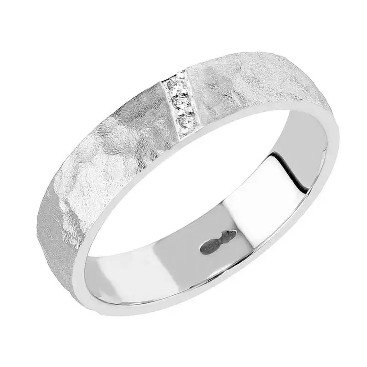 Sandberg Johka kihlasormus timanteilla 5 mm 0,02 ct - Valkokultasormukset - E-550w-JOHKA-210 - 1
