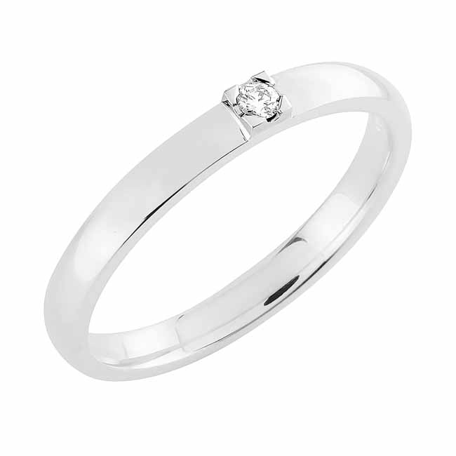 Sandberg Keulapurje timanttisormus 0,02 ct K-46w - Solitaire sormukset - K-46w-14K-150 - 1