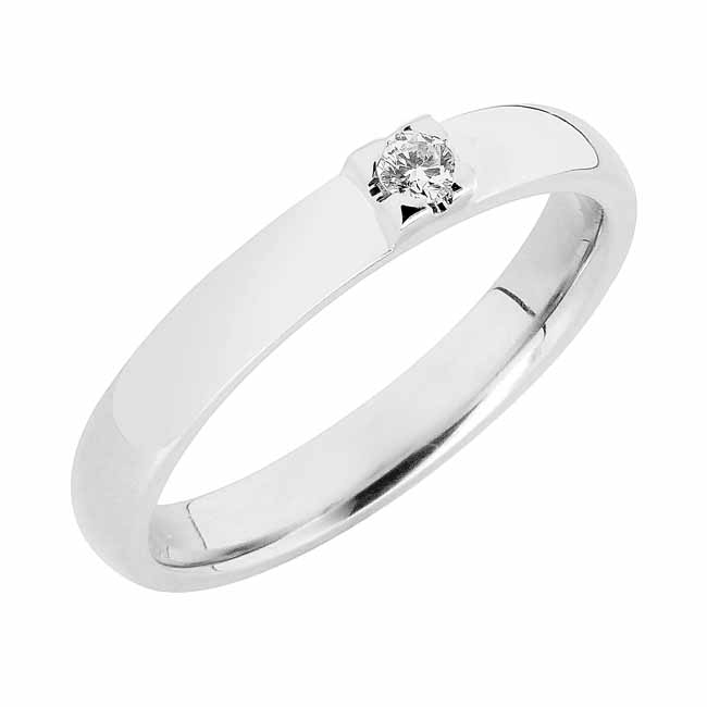 Sandberg Keulapurje timanttisormus 0,06 ct K-48w - Solitaire sormukset - K-48w-14K-150 - 1