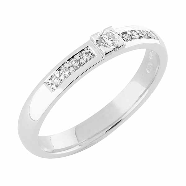 Sandberg Keulapurje timanttisormus 0,13 ct K-48-8w - Sivukivisormukset - K-48-8w-14K-150 - 1