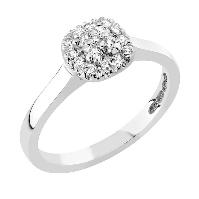 Sandberg Toivomuslähde Timanttisormus V-693w 0,17 ct - Halosormukset - V-693w-150 - 1