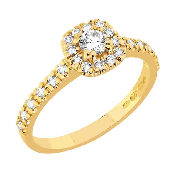 Sandberg Toivomuslähde timanttisormus V-705K 0,39 ct - Halosormukset - V-705K-18K-150 - 1