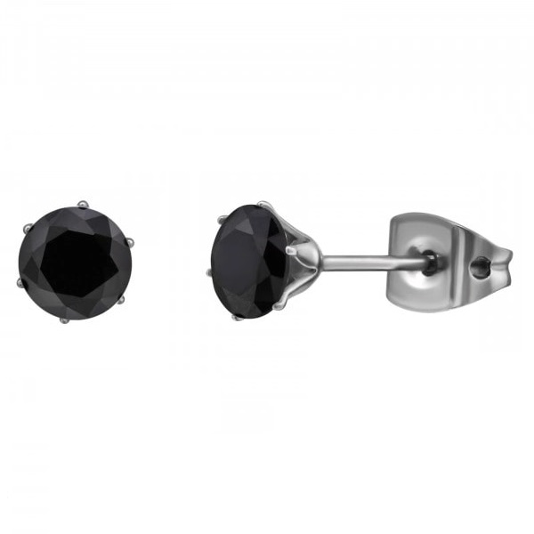 Titaanikorvakorut musta zirkonia 5 mm - Muotikorut - HME920 - 1