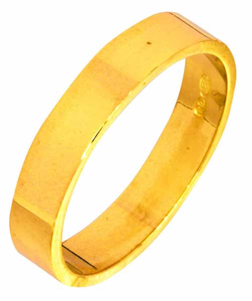 Top Gold Kihlasormus flakka keltakulta 4 mm - Keltakultasormukset - 3544-150 - 1