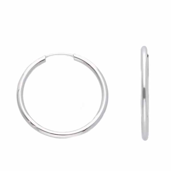 Valkokultaiset korvarenkaat 1,6 x 22 mm - Kultakorut - HME780 - 1