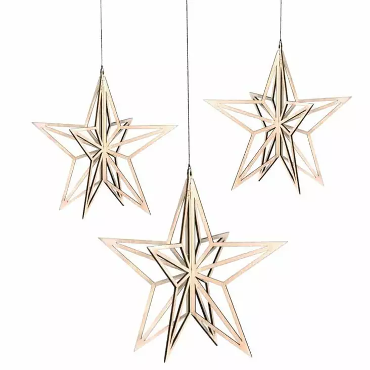 Valona joulukoriste koivukristalli kolme tähteä - Koriste-esineet - 27210 - 1