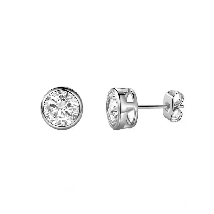 Hopeakorvakorut zirkonialla, kuppi-istutus 3 - 7 mm - Hopeakorut - HME-66-HO-30 - 1