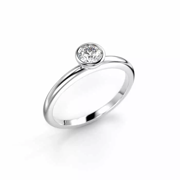 Festive Auréa Bezel Laboratoriotimanttisormus 0,30 ct valkokulta - Laboratoriotimanttisormukset - 14-741-030L-VK-150 - 1